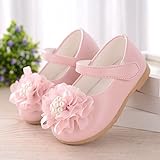 WIN ベビー 夏 シューズ 赤ちゃん 可愛い プレゼント 軽量 履かせやすい マジックテープ ストラップ 花 新生児 フォーマル靴 (12cm, ピンク)