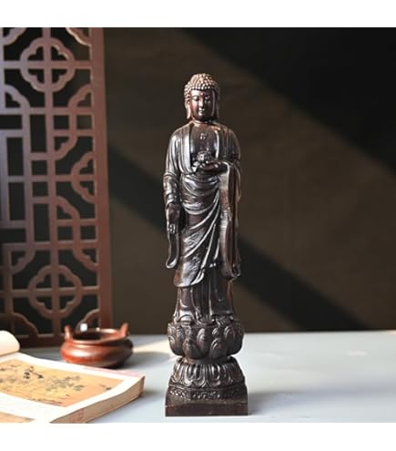 Amazon.co.jp: 三開仏 三開仏像 木彫り 置物 観音像 阿弥陀如来 勢至 