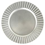 (Silver) - Homeford Plastic Round Charger Plate, 33cm (Silver)