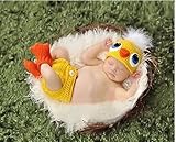 baby13 (3-7ヶ月（大）) : ベビー　コスチューム 寝相アート ハロウィン あひる アヒル ベビー服 記念撮影 寝袋 赤ちゃん 毛糸 ハンドメイドコスチューム 写真撮影用　衣装 誕生記念