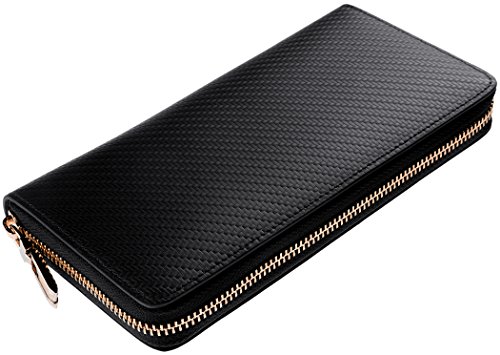 DAORA (ダオラ) 長財布 ラウンドファスナー 本革 撥水仕様 ユニセックス 専用箱付 ブラック D-002-DM-BK