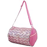 Kid's Girls Dance Chevron Wave Sequin Duffle Bag Gymnastics Cheer (Light Pink) [並行輸入品]