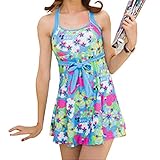 (マーシェル) Marshel マタニティ 水着 ワンピース ボタニカル柄 おしゃれ かわいい 体型カバー 産前 産後 長く使える マタニティスイミング ライトブルー XL