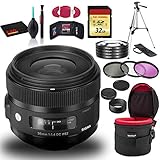 Sigma (シグマ) 30mm f/1.4 DC HSM アートレンズ Nikon F用 クリーニングキット 三脚 32GBメモリ USBカードリーダー フィルター ケース付き