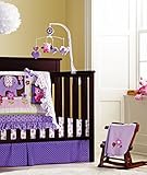 New Baby Girls Purple 9pcs Crib Bedding Set with window valance by WM