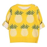 セーター ベビー服 ニット 長袖 パイナップル 秋冬 キッズ服 かわいい 入園式 入学式 hibote ホワイト 100cm