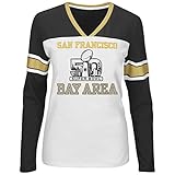 NFL Super BowlレディースSB 50 1 HV Sファッショントップス、ホワイト/ブラック/ Mゴールド、