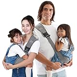 【保育士推奨】W'hip 超軽量コンパクト 140g セカンド抱っこ紐 収納袋付（グレー）簡単 肩掛け スリング 腰すわり～20kgまで