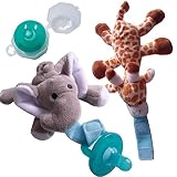 Quner おしゃぶり付き抱っこぬいぐるみ　おしゃぶりホルダー 新生児 　赤ちゃん ベビー用のゾウソフトぬいぐるみおもちゃ おしゃぶりホルダー ベビー