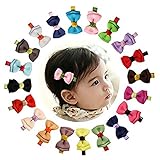 Oujyo ヘアクリップ　ヘアピン　手作りベビークリップ　20個セット　ヘアアクセサリー　　髪飾り　　赤ちゃん　子供　髪留め　リボン　　蝶結び ミニクリップ　お花　出産祝い　内祝い　誕生日　プレゼント