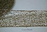 ~Coco Heart~ Ｘ’ｍａs ゴールドメッシュリボン　　ワイヤー入り　1ｍ単位 (リース・プリザ・ドライフラワー）