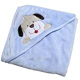 Baby Bath Blanket,Animal Hooded Flannel Baby Bath Towel-Super soft, 0-12 months, 30*30 (Blue) by Fei