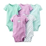 Carter's （カーターズ） :: ロンパース ボディスーツ ボディースーツ 半袖 5枚組 女の子 綿 リブ 100% :: 5-Pack Short-Sleeve Bodysuits :: 6M