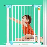 余分なワイドベビーゲート階段戸口のためのペットドア付き屋内バニスターウォールプロテクター74-186CMワイドWhtieメタル (サイズ さいず : 123-130cm)
