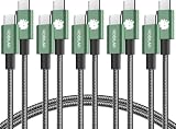 Kobilar 240W USB Type-C to Type-C 急速充電ケーブル - iPhone 15/MacBook Pro/iPad Pro/Samsung対応 USB-C ワイヤー - クイックチャージ用 C to C ケーブル（5 本セット – 0.5m）