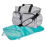Trend Lab Aztec Deluxe Duffle Diaper Bag, Black/White by Trend Lab