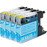 【InkCity】ブラザー用 LC12(17)互換インクカートリッジ 4色【C×4本】大容量タイプ【純正と併用可能／高精彩・高発色／ICチップ残量表示／安心サポート／個別包装】MFC-J6910CDW、MFC-J6510DW、MFC-J955DN、MFC-J860DN、MFC-J810DN、MFC-J710D、MFC-J705D、DCP-J925N、DCP-J740Nなど利用可能