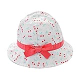 （アダ二ナ）Adanina ベビー用ハット チェリープリント つば広 ちょう結び 韓国風 可愛い 赤ちゃんキャップ アウトドアハット 軽いキッズ帽子 子供サンバイザー 女の子 紫外線 UVカット 日よ