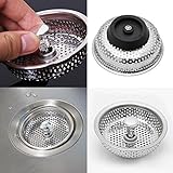 KangniceメッシュキッチンステンレススチールSink Strainer Disposerプラグドレインストッパーフィルタ