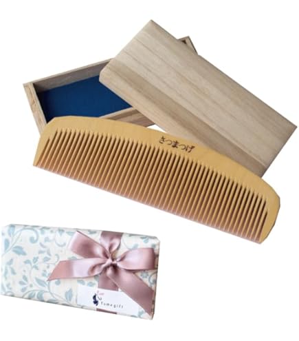 Amazon | つげ櫛 解櫛4寸 国産さつまつげ ケース付 (黒) | 辻忠商店