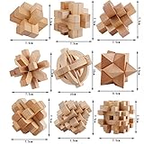 TYGJ 子とも知育玩具　積み木　建築玩具　おもちゃ　魯班風　教育玩具　難しい解環　木製孔明鎖　9セット　子ともプレゼント　誕生日祝い