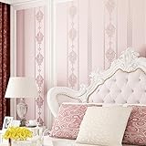 KINLO　DIY 壁紙 3D立体　ヨーロピアンスタイル 壁の装飾 高品質の不織布　接着剤必要 0.53M×10M(1ロール) カラー：ピンク