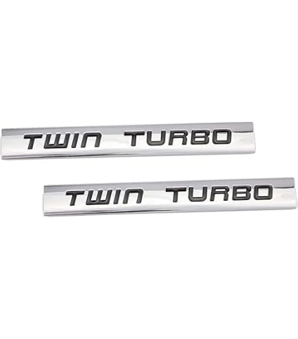 Matte Black Twin Turbo Red Metal Decal Badge Emblem – Racing V6 Style