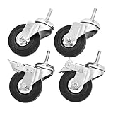 Sandusky Lee WCASTERSET3 4-Caster Set for Wire Shelving, 3 Diameter, 400 lb. Capacity, Black (Pack o