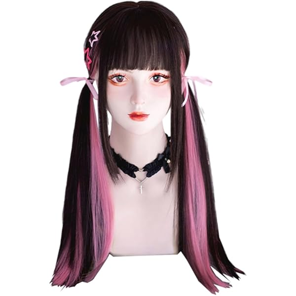 軽やかな☆フルハンドウィッグ Amazon.co.jp: フルウィッグ ロング ストレート 黒 ピンク 染色