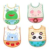 Tortor 1bacha(JP)　男女兼用　よだれかけ　ベビー　防水　赤ちゃん　4枚セット　食事用　涎　新生児　出産祝い　離乳食　ビブ　スタイ　キッズ　男の子　女の子　付けて可愛い 誕生日プレゼント