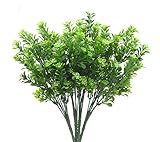 鳥FIY Faux低木Fake Bouquet ArrangementsシミュレーションGreenery Bushesインドア外側ホームガーデンOfficeベランダウェディング飾り ホワイト BF17