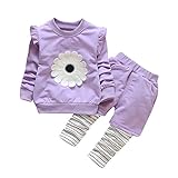 Tovadoo 子供服 ベビー服 女の子 パーカー＋ズボン セットアップ 長袖 秋冬 菊柄 縞模様 可愛い ファッション パーティー 旅行 保育園