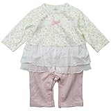 《秋冬春対応》(日本製) Pample Mousse(パンプルムース) 接結小花Ptカバーオール 70cm/OW NO.DP-73505