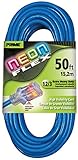 Prime Wire & Cable NS514830 50-Foot 12/3 SJTW Flex High Visibility Extra Heavy Duty Outdoor Extensio