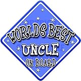 WORLDS BEST UNCLE Non personalised novelty baby on board car window sign. FREE UK 1ST CLASS P&P by J