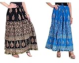 Cotton Gold Printed long Straight Skirt For women/ Girl (Buy 1 Get 1)