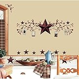 RoomMates RMK1276SCS Country Stars and Berries Peel & Stick Wall Decals, 40 Count [並行輸入品]