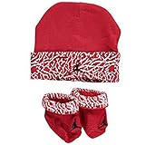 Jordan Infant Elephant帽子とブーティセットFushia、ブラックまたはレッド0 – 6ヶ月 レッド