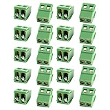 uxcell　PCBターミナルブロック　PCBスクリューターミナルブロックコネクタ　プラスチック　メタル　2P　AWG24-12　20個入り