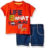 Guess Baby Boys 'スリーブTシャツと短パンセット カラー: レッド