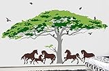 Pop Decors Big Horses/Monkey Pod Tree Wall Stickers for Kids Rooms [並行輸入品]