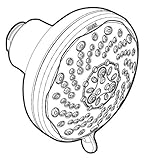 Moen 143444CBN 2 GPM Single Function Shower Head from the Caldwell Collection, Classic Brushed Nicke