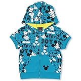 BABYDOLL（ベビードール） ディズニー 耳付 なりきり総柄半袖ジップパーカー 子供服 ベビー 100cm ターコイズブルー