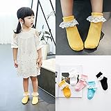 ベビーソックス 子供靴下　キッズ　レース　クルー丈　薄手　可愛い　女の子　ガールズ　学生　柔らかい綿　3足セット　ピンク　オレンジ　ホワイト　1～3歳　春夏秋