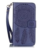 OMATENTI Galaxy S6 ケース (強化ガラスフィルムを無料で贈ります), Samsung Galaxy S6 高級PUレザー ケース 手帳型 保護ケース カード収納ホルダー付き 横置きス