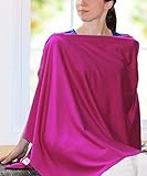 Nursing Cover - Full Coverage Poncho Style, 100% Cotton, Lightweight, Zipper Adjustment, Ideal for N