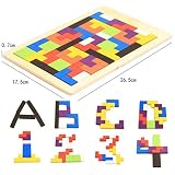 キッズ 教育的 モンテッソーリ 木製 テトリス ジグソーパズル 幾何学的形状 スライド 積み木 パズル 子供の日 ギフト