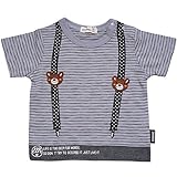 【本体綿100％】2017年 夏物 ZOOMIC ズーミック MONO 天竺 サスペンダー アップリケ 半袖Ｔシャツ グレー◇95cm