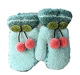 キッズ ミトン 星 ポンポン ステッチ 3歳ｰ5歳 (グリーン)