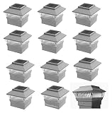12 Pack 4x4 Outdoor Garden Solar LED White Post Cap Fence Pathway Landscape Square Light Lights Bund